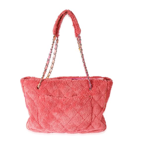 Chanel Pink Quilted Mixed Fibers Large Shopping Tote - Picture 2 of 6